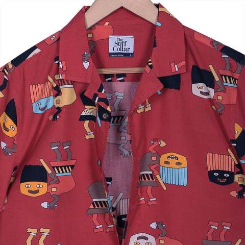 Navy Mandarin Collar Premium T-shirt
