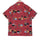 Red Tribal Celebration Print Cuban Collar Half Sleeve Shirt