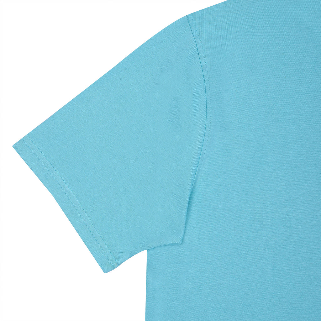 Turquoise Blue Soft Cotton Henley T-shirt