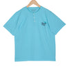 Turquoise Blue Soft Cotton Henley T-shirt