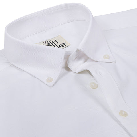 Luthai Madrid White Dobby Button Down 2 Ply Premium Giza Cotton Shirt