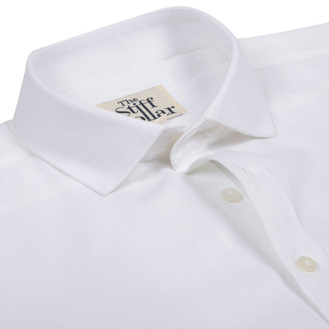 White Satin Regular Fit Cotton Shirt