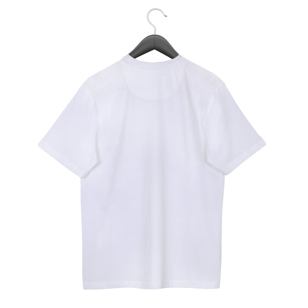 Soft Enzyme Washed Winter White Round Neck Cotton T-shirt