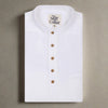Frost White Cotton Linen Rolled-up Sleeve Short Kurta