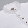 Frost White Cotton Linen Rolled-up Sleeve Short Kurta