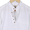 Frost White Linen Roll up Sleeve Short Kurta