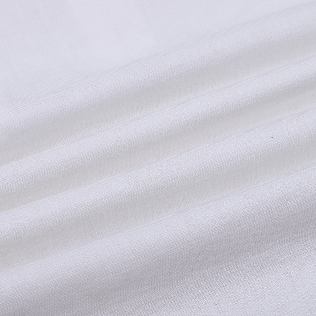 Frost White Cotton Linen Rolled-up Sleeve Short Kurta – Thestiffcollar.com