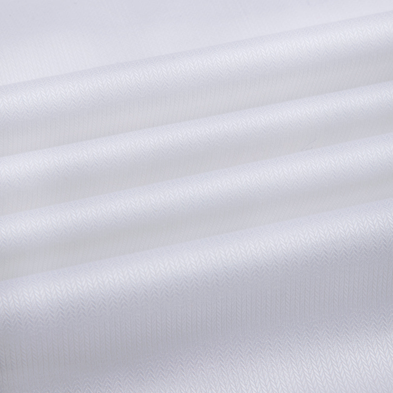 Elvis White Herringbone Wrinkle Free Button Down 2 Ply Premium Giza Cotton Shirt