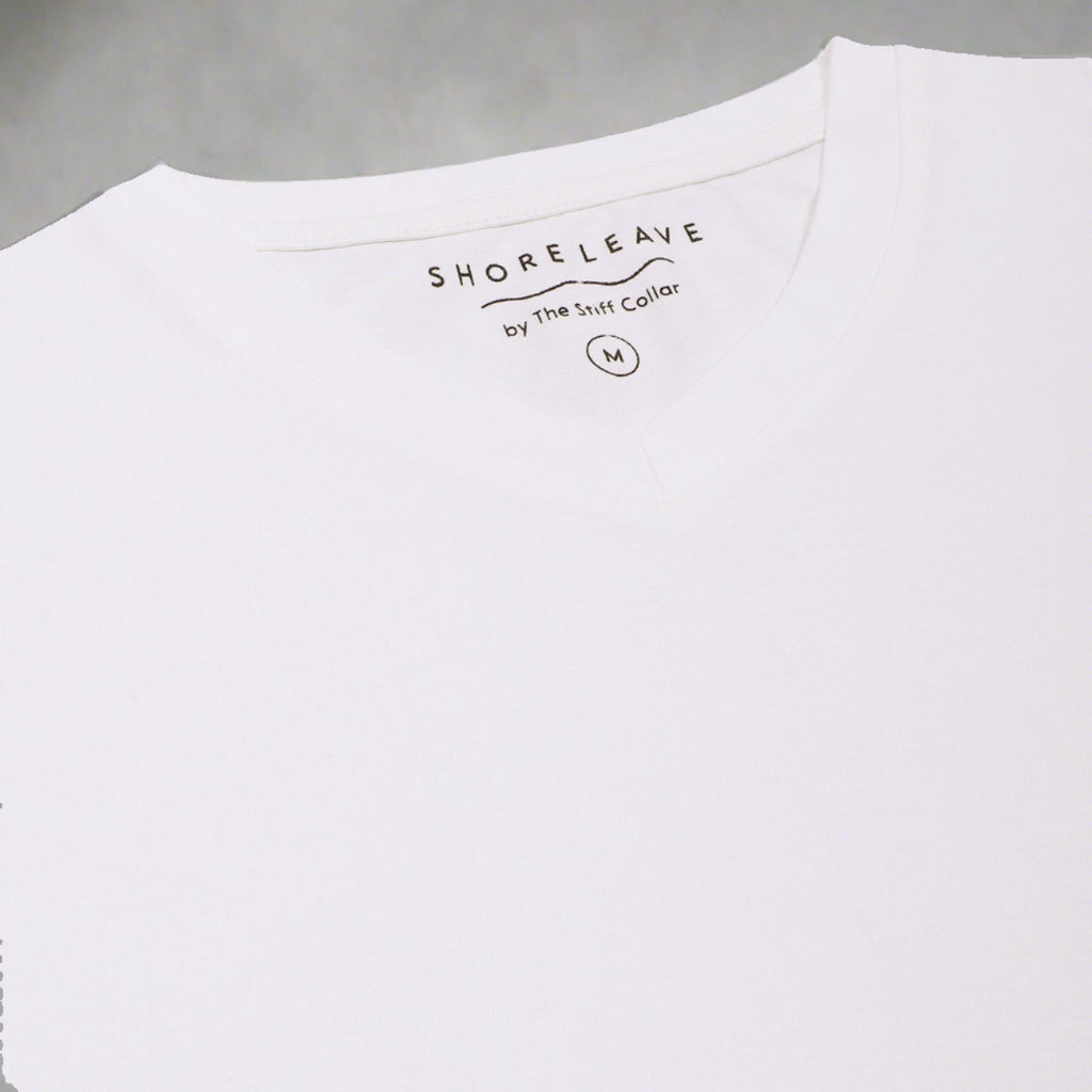 Winter White V-Neck Premium Cotton T-shirt