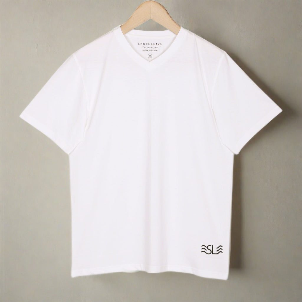 Winter White V-Neck Premium Cotton T-shirt