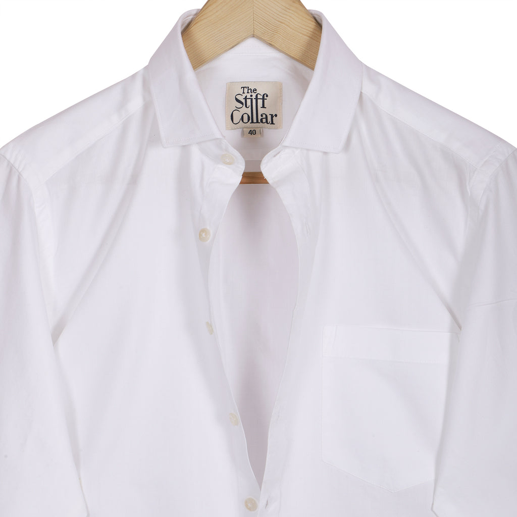Luthai Premium White Herringbone 2 Ply Giza Cotton Regular Fit Shirt