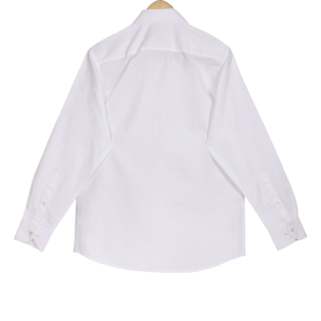 Luthai Premium White Herringbone 2 Ply Giza Cotton Regular Fit Shirt
