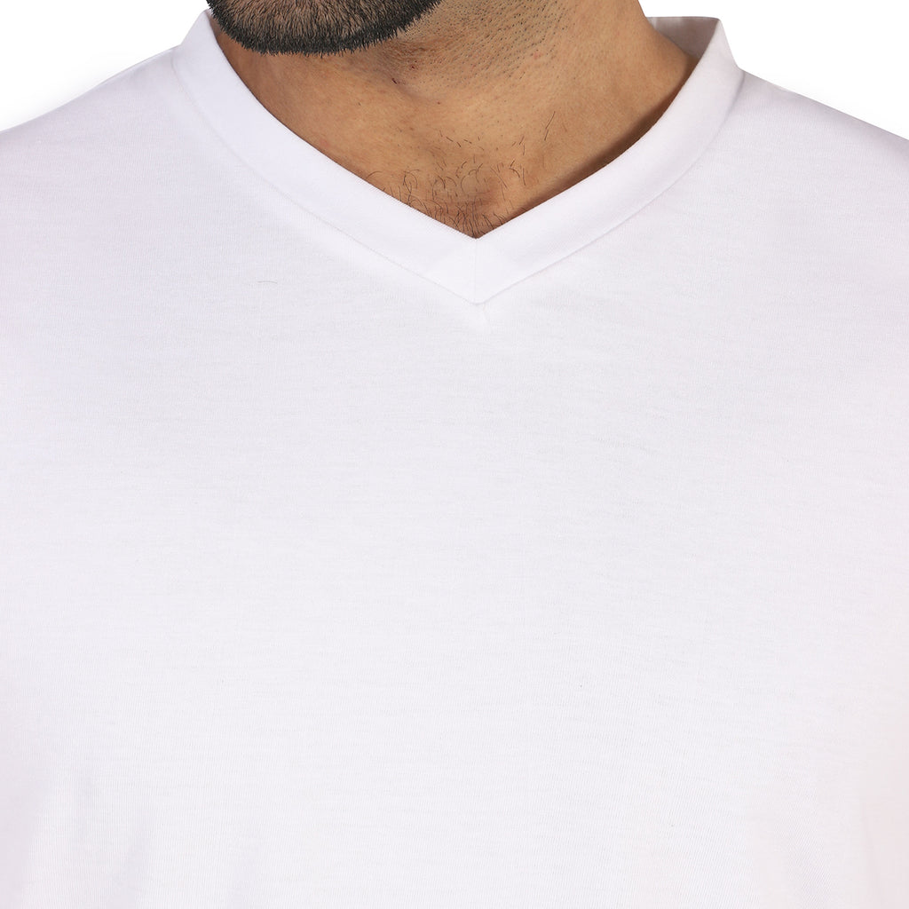 Winter White V Neck Premium Cotton T shirt Thestiffcollar