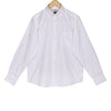 Luthai Snow White Dobby Button Down 2 Ply Giza Cotton Shirt