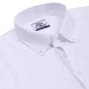 Luthai Absolute White Herringbone Button Down 2 Ply Premium Giza Cotton Shirt
