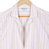 Sand Stripes on White Half Sleeve Linen Cuban Collar Shirt