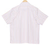 Sand Stripes on White Half Sleeve Linen Cuban Collar Shirt