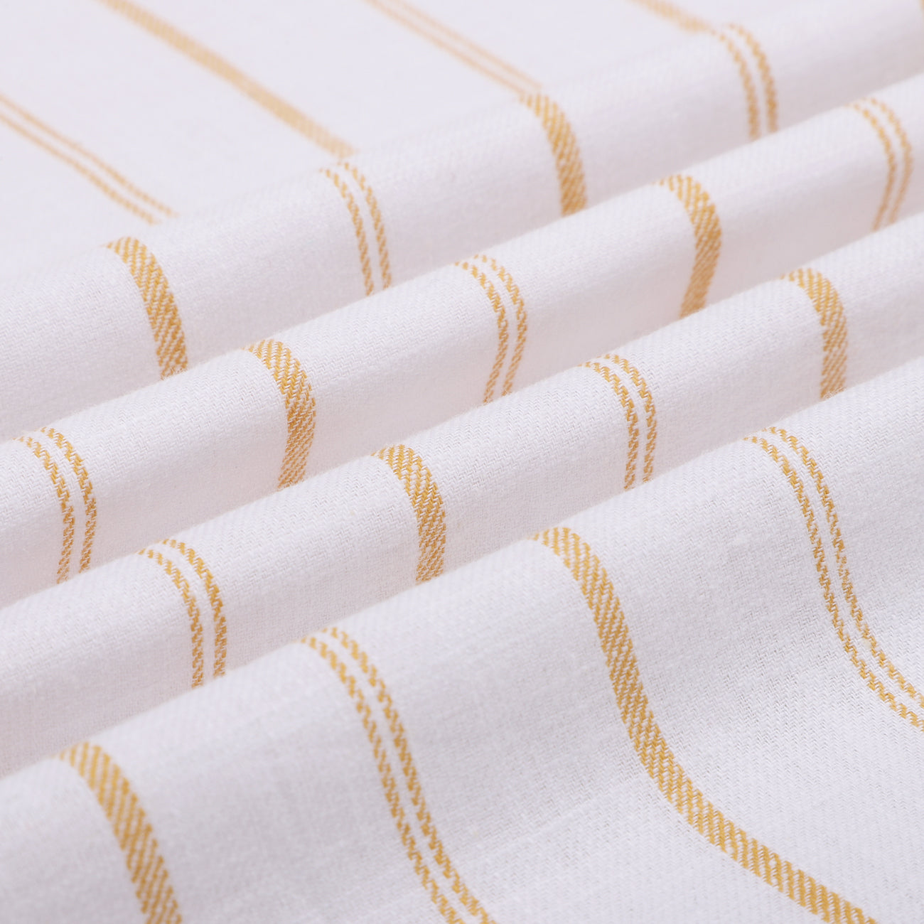 Sand Stripes on White Half Sleeve Linen Cuban Collar Shirt