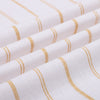 Sand Stripes on White Half Sleeve Linen Cuban Collar Shirt
