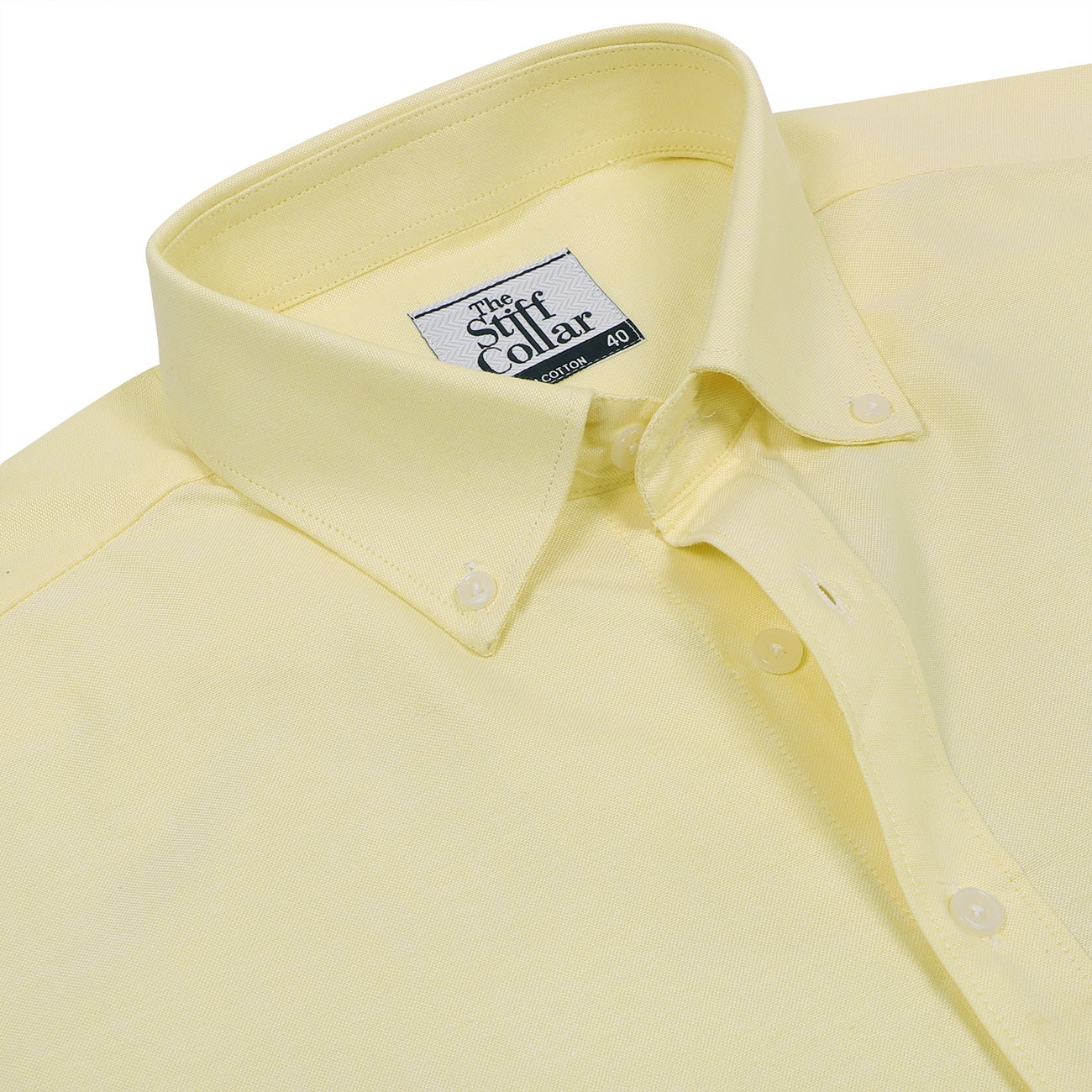 Lemon Yellow Oxford Button Down Cotton Shirt