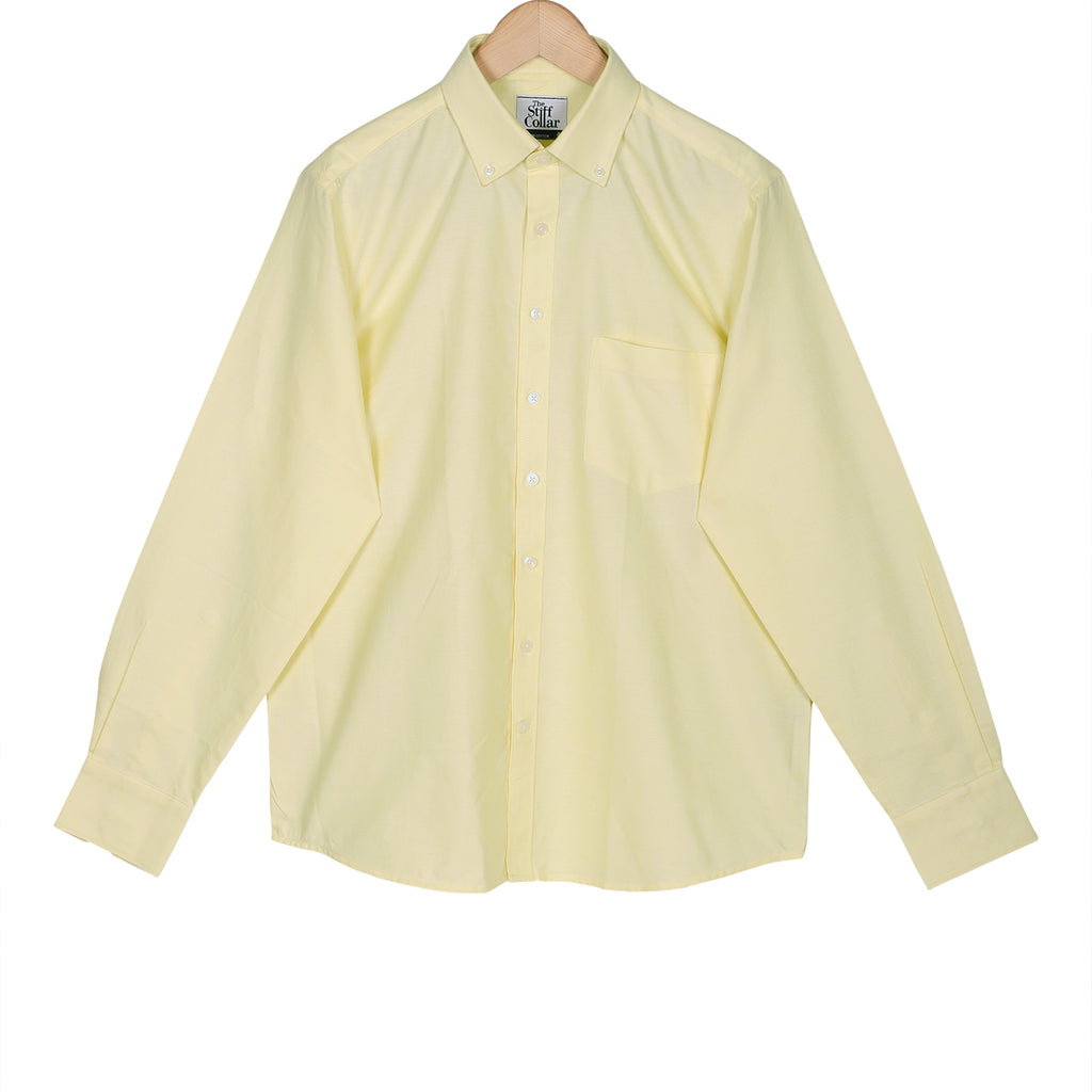 Lemon Yellow Oxford Button Down Cotton Shirt