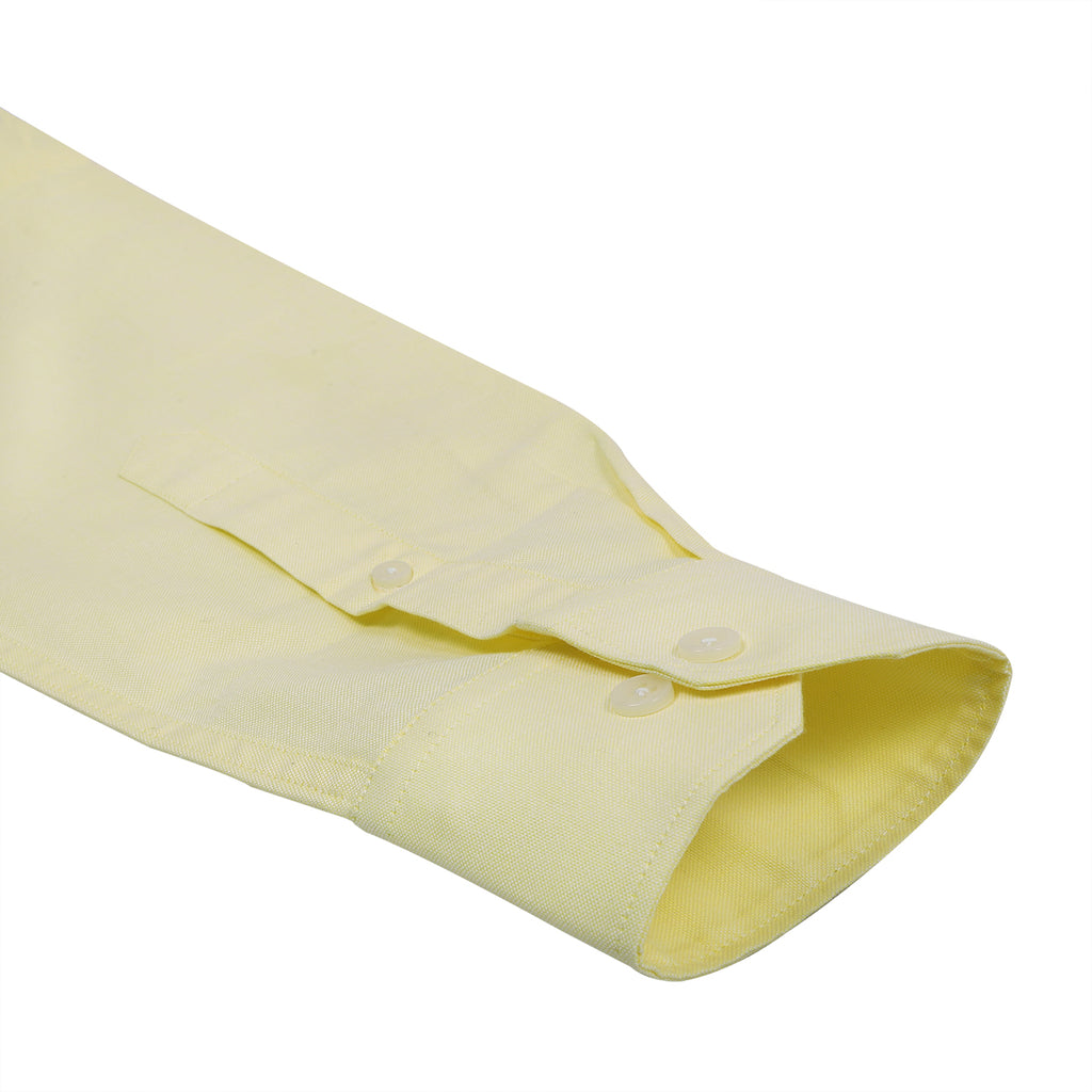 Lemon Yellow Oxford Button Down Cotton Shirt