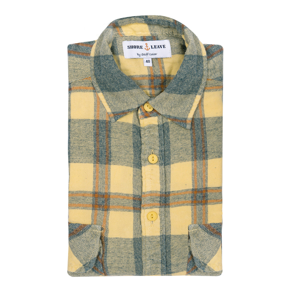 Desert Yellow Check Overdyed Ball Wash Shirt