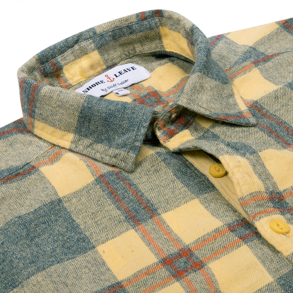 Desert Yellow Check Overdyed Ball Wash Shirt