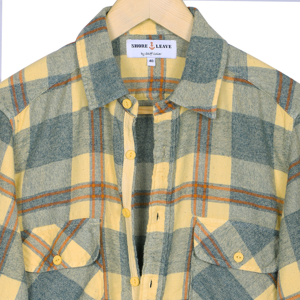 Desert Yellow Check Overdyed Ball Wash Shirt