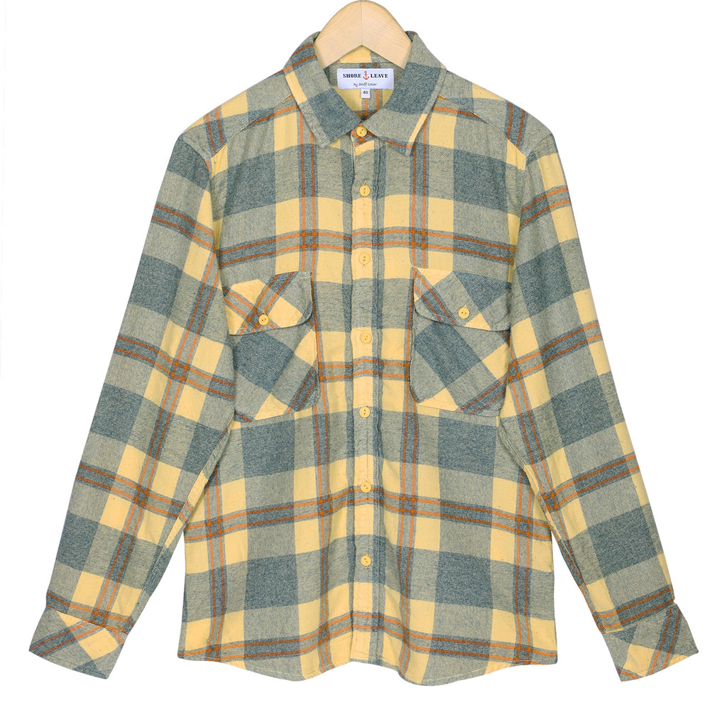 Desert Yellow Check Overdyed Ball Wash Shirt