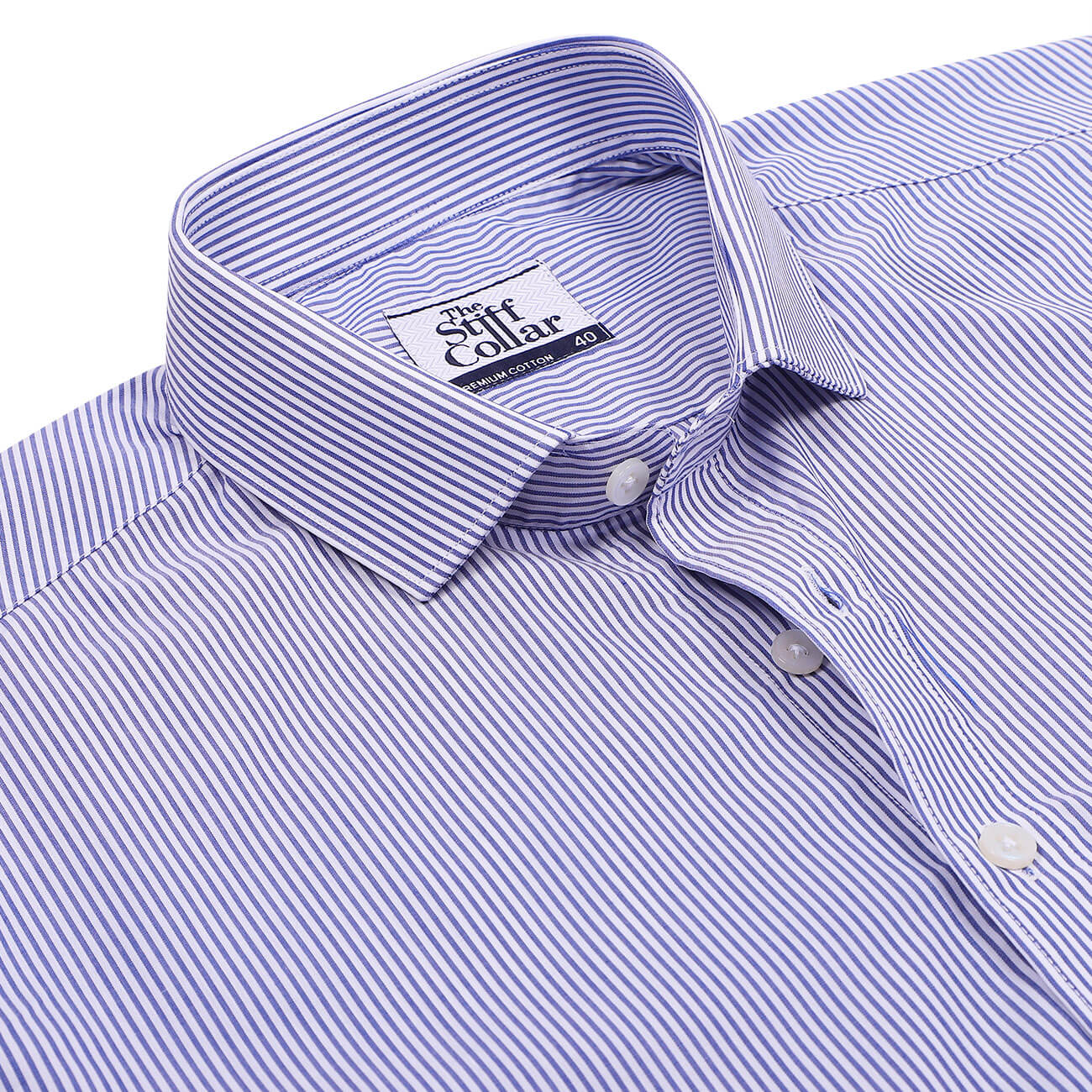 Royal Blue Regent Stripe 2 Ply Giza Cotton Premium Shirt