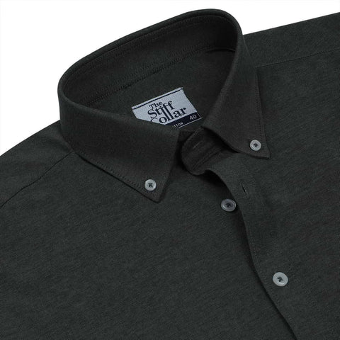 Monti Metallic Grey Chambray Button Down Cotton Shirt