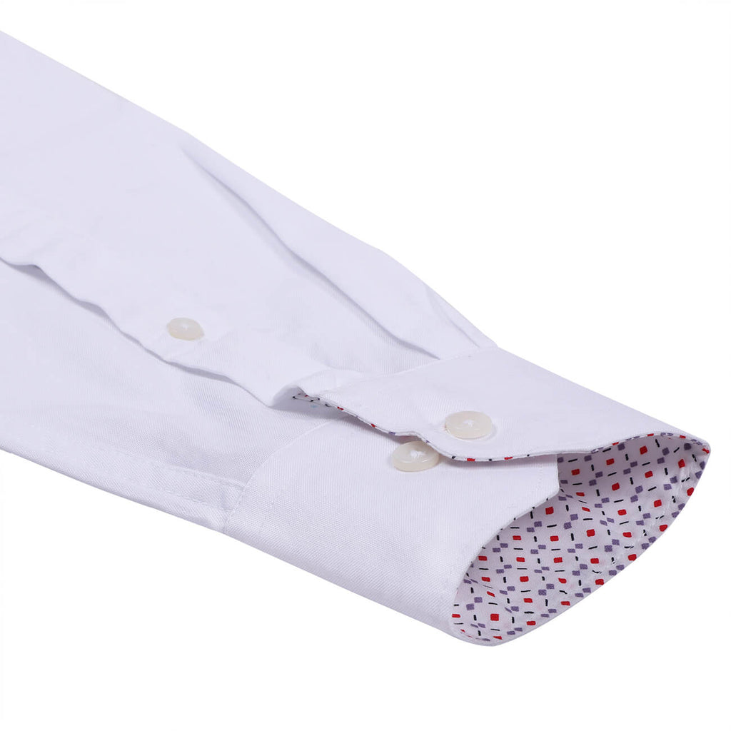 India Formal White Oxford Mandarin Collar Cotton Shirt