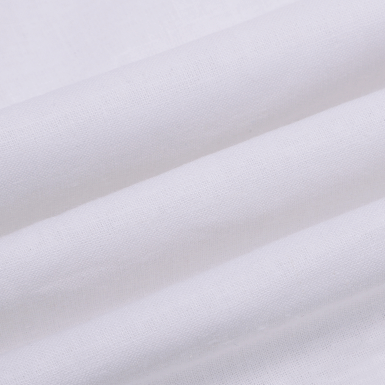 Natural White Cotton Linen Mandarin Collar Shirt