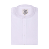 Natural White Cotton Linen Mandarin Collar Shirt