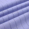 Luthai Splash Blue Houndstooth Grid Checks Button Down 2 Ply Giza Cotton Shirt