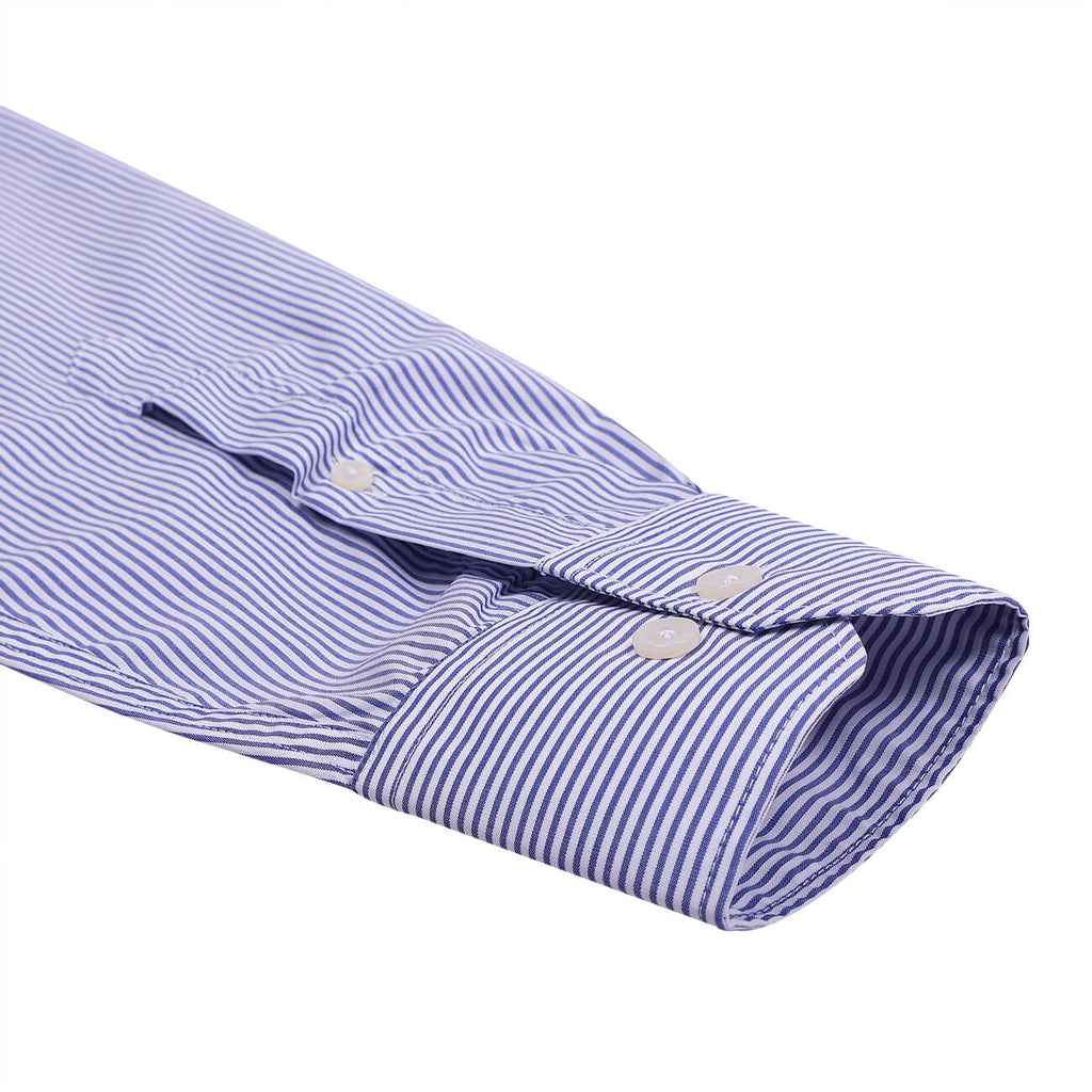 Royal Blue Regent Stripe 2 Ply Giza Cotton Premium Shirt