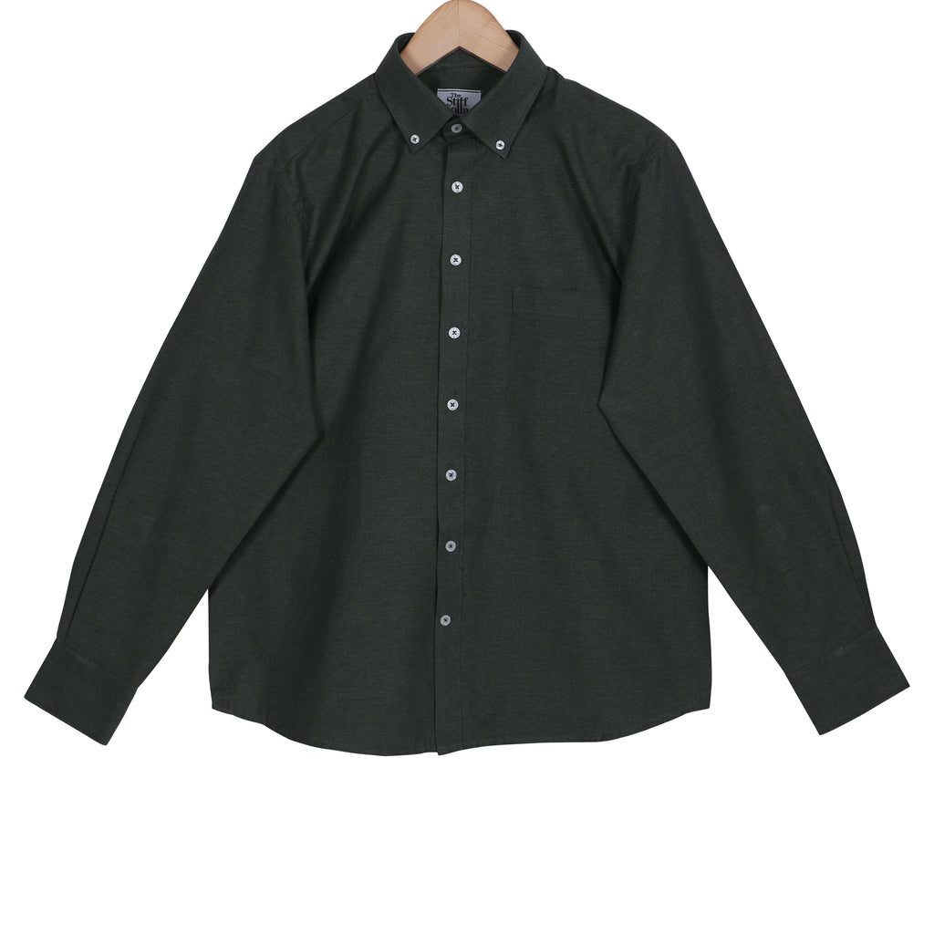 Dark Green Oxford Button Down Cotton Shirt