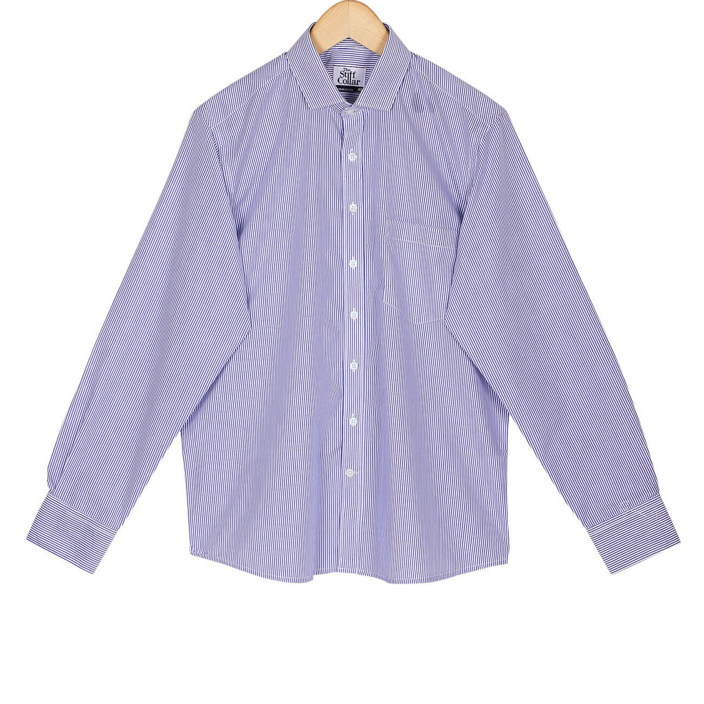 Royal Blue Regent Stripe 2 Ply Giza Cotton Premium Shirt