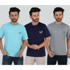 Soft Cotton Henley T-shirt Combo Pack Of 3 (Grey, Navy, blue)