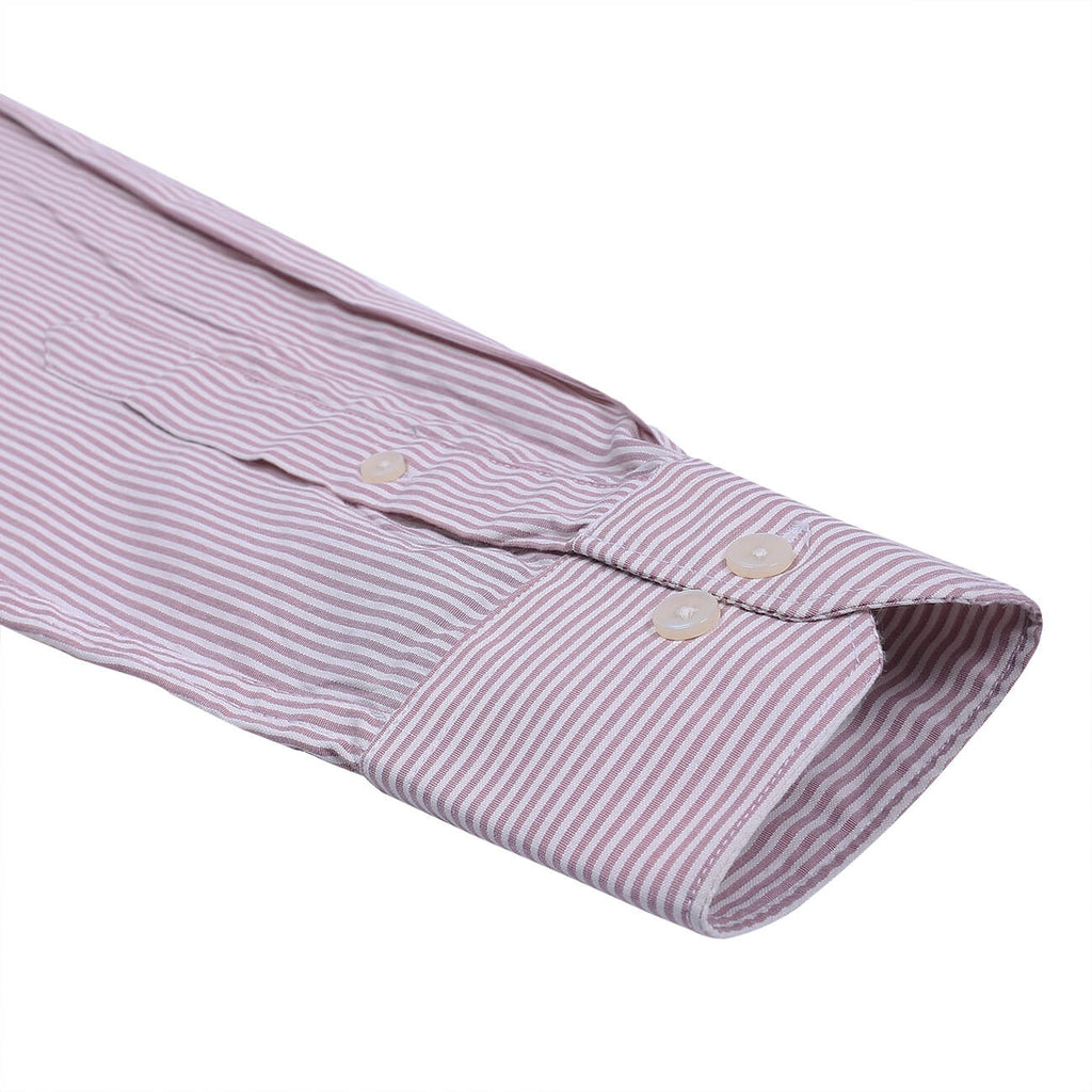 Light Violet Stripes Regular Fit Cotton Shirt