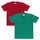 Bottle Green and Bright Red Round Neck Premium Washed T-Shirt combo.