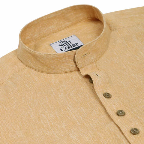 Camel Brown Oxford Check Button Down Cotton Shirt